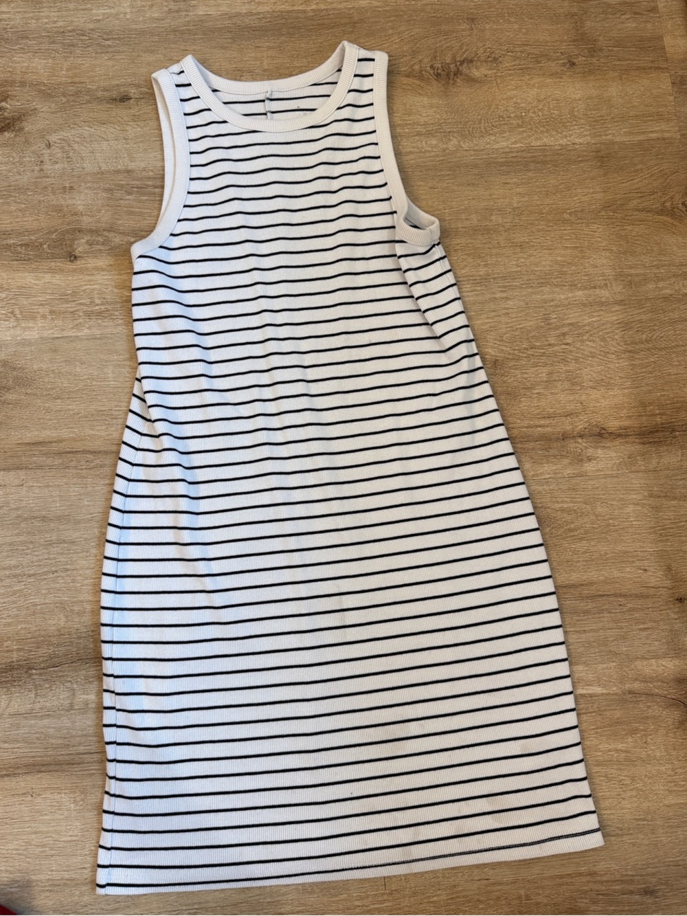 Target White and Navy Striped Tank Midi Dress
